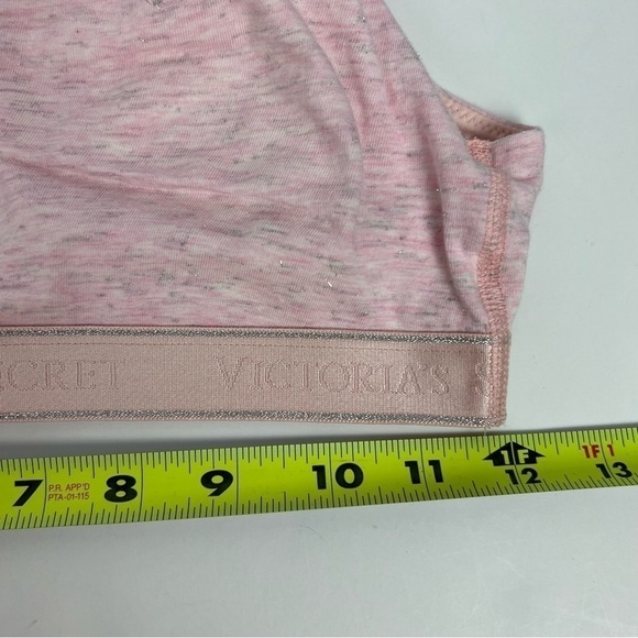 VICTORIA’S SECRET Women’s Bralette Medium Pink & Silver 1” Bottom Elastic Strap - Picture 8 of 9